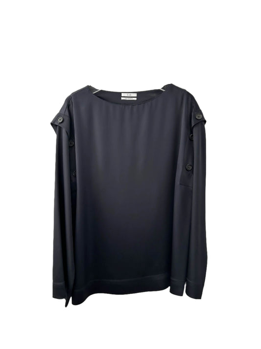 Minimalist Button-Detail Long Sleeve Blouse