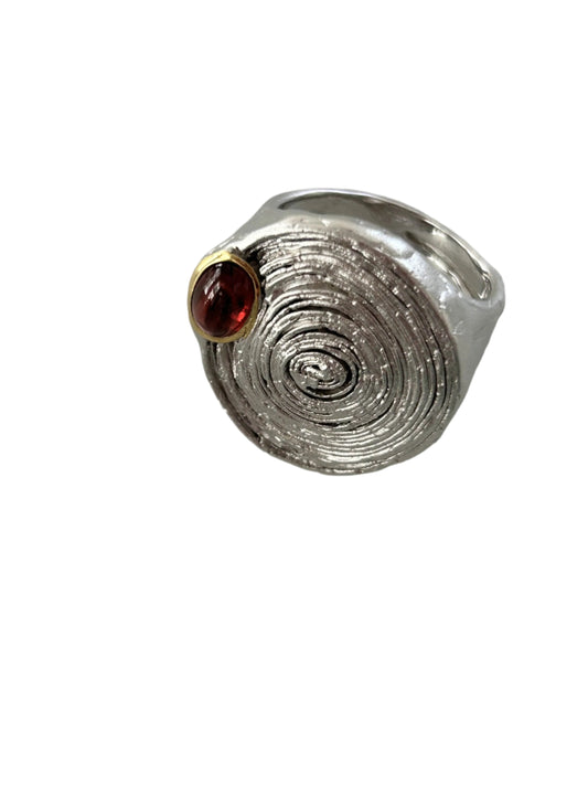 Silver Ring with Garnet